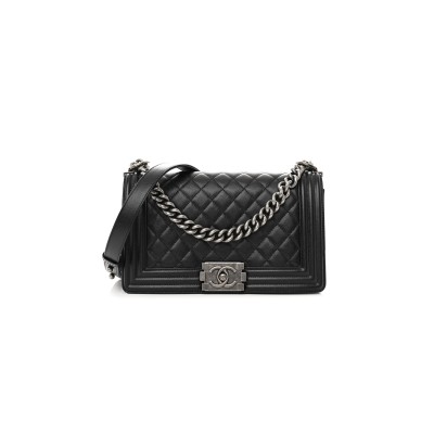 CHANEL MASTER CAVIAR QUILTED MEDIUM BOY FLAP A67086 (25*15*9cm)